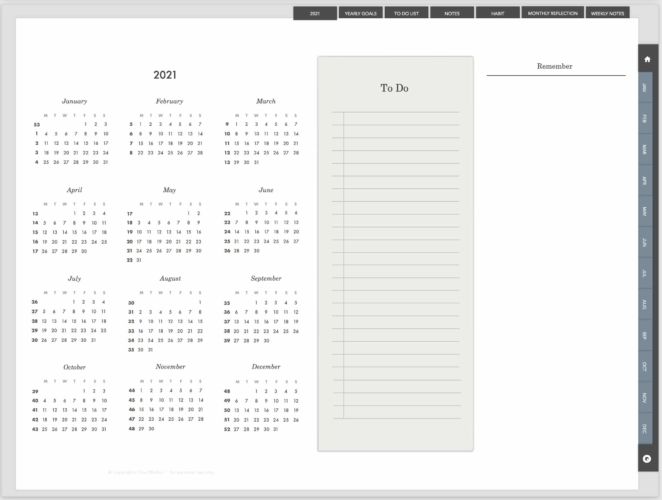 kostenloser Kalender 2021 mit Hyperlinks